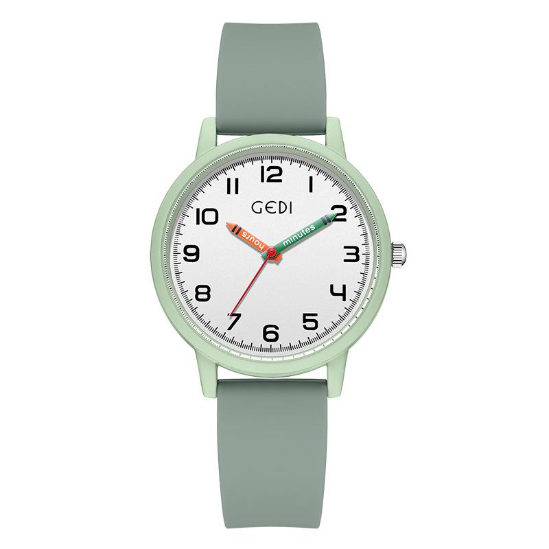Simple Student Civil Service Exam Special Watch Candy Color Silicone Watch Women'S Pencil Needle Quartz Watch