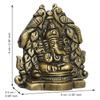 Metal Handcrafted Golden Lord Ganesha Idol On Peacock Design Throne - Decorative Religious God Statue for Home