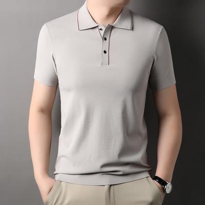 Herren Lockeres Poloshirt Sommer Neu Mittelalterlich Freizeit Kurzärmlig Herren Säumen Trendiges T-Shirt Herren