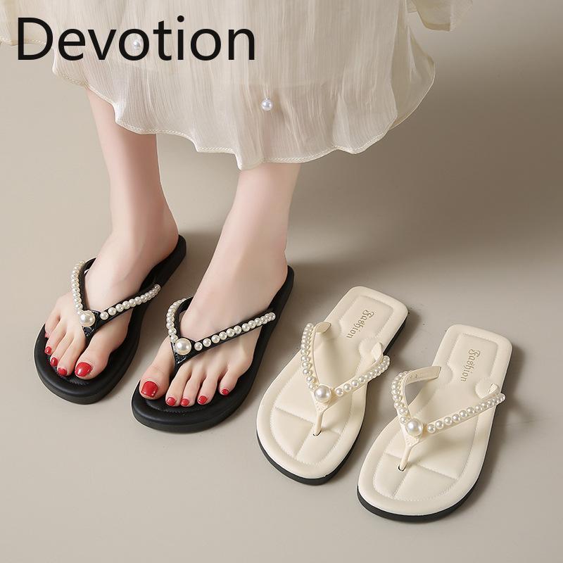 Pearl Flip-flops Women's Fashion Board Shoes New Flip-flops Beach Shoes Devotion
