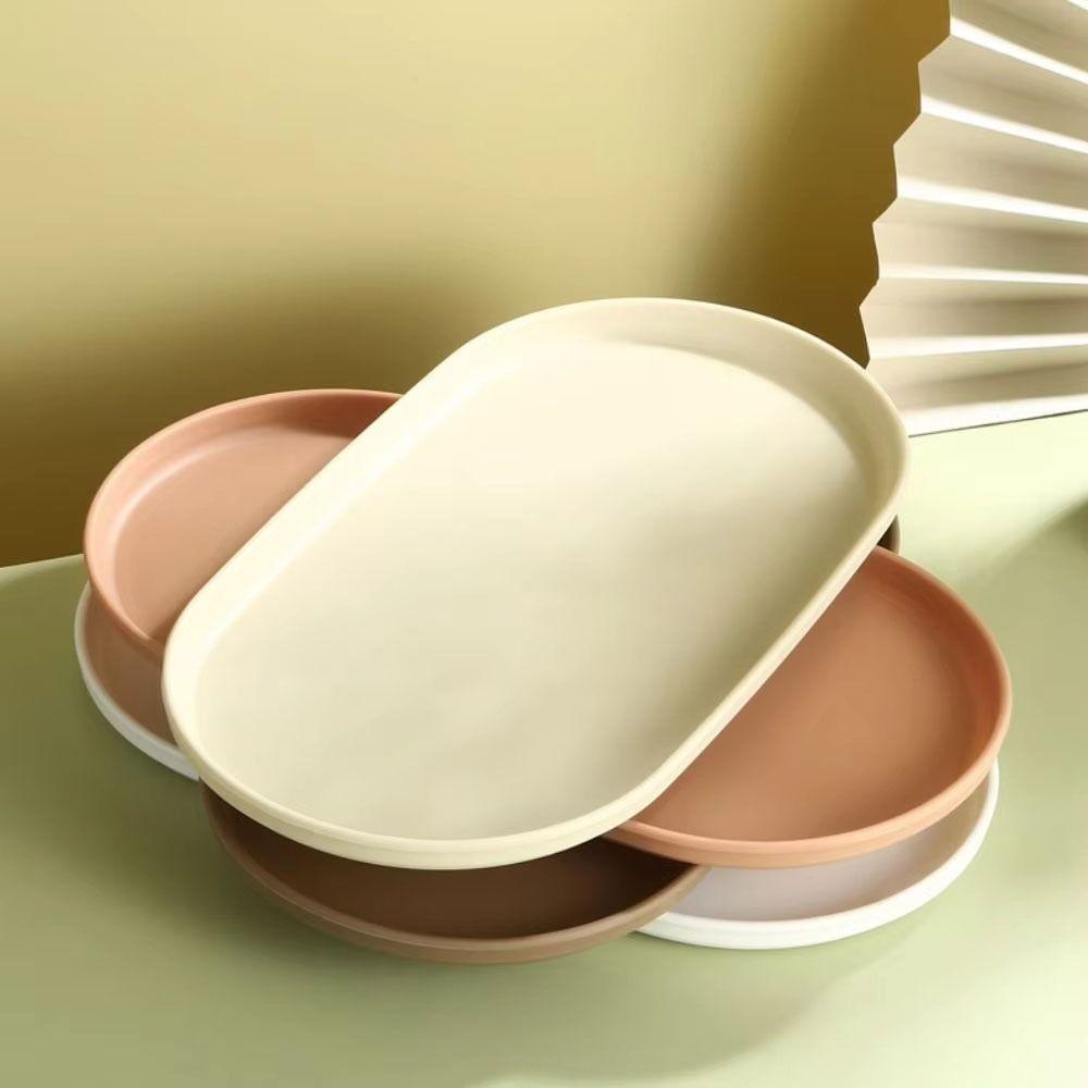 1Pcs Stackable Dessert Tray Oval Shaped Food Serving Tray Durable Fruit Plate for Home Kitchen