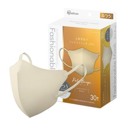 Fashionable Mask Nonwoven Regular Pale Beige RN-FA30SXQ, 30-Count, Fabric, Size,