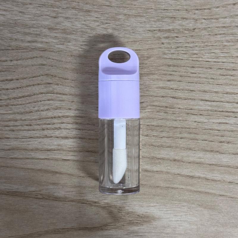 1Pcs Cute Big Brush Wand Transparent 4Ml Lip Gloss Tube Plastic Round Empty Lip Gloss Container