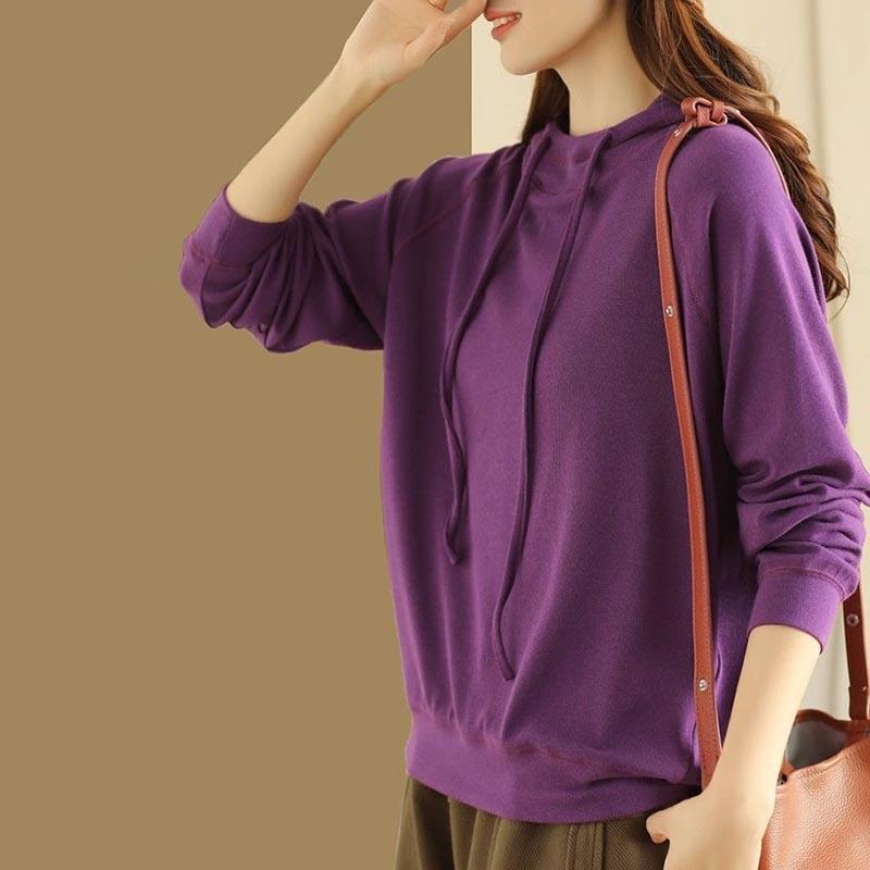 Sweatshirt for Women Cotton Oversize Hooded Thickened Loose Casual Pullover Long Sleeve Top Sweatshirt