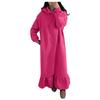 Women's Casual Color Long Sleeve Pocket Plush Hooded Dress