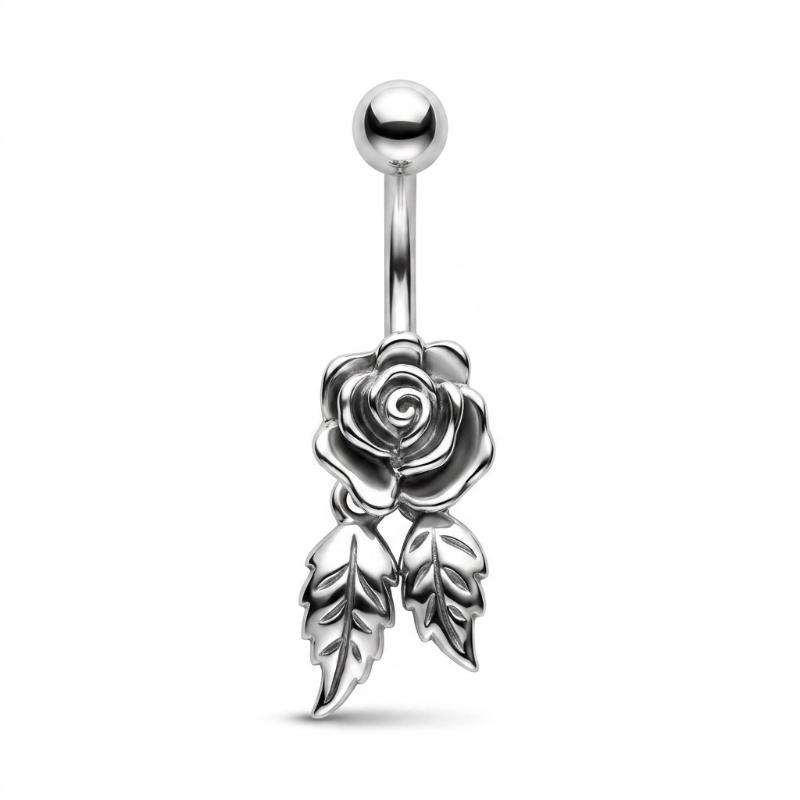 Butterfly Flower Belly Button Rings Rose Key Navel Piercing Jewelry Set For Women Beach Party Body Belly Jewelry Gift