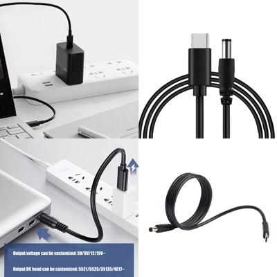 USB C To DC5.5x2.1mm Power Cable 12V Power Charging Cord for PD Chargers and Power Banks Versatile and Durability