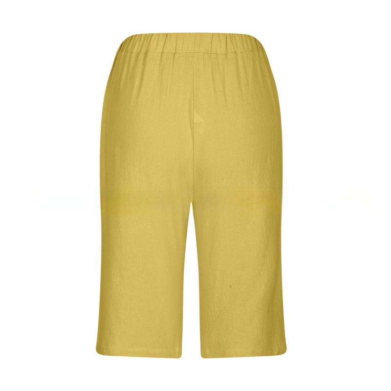 GMXIA Dámské módní ležérní jednobarevné kalhoty s vysokým pasem a capris