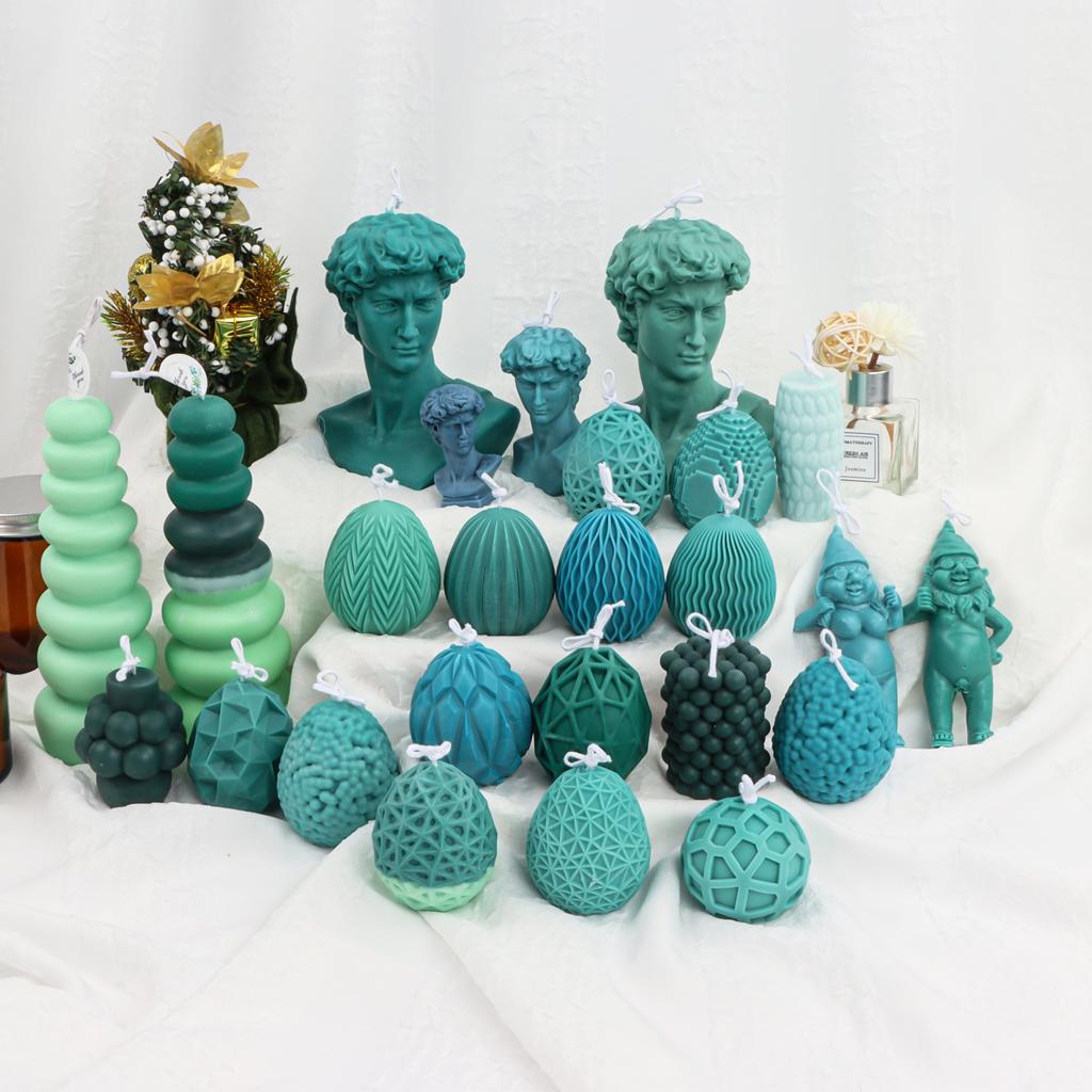 3D Easter Egg Silicone Mold Candle Making Chocolate Food Candy Cake Molds Form Mould Candles Business Round Flowers Easter Theme