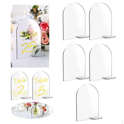 4" X 6" Acrylic Sign Holders Centerpieces Decor Clear Arch Signs for Wedding Reception