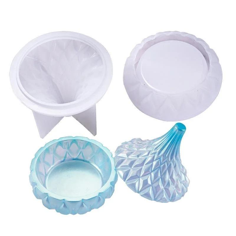 DIY Handmade Gypsum Candle Cup Mold Resin Concrete Storage Box Making Silicone Mould Drop Shape Gift Box Planter Craft Form Tool