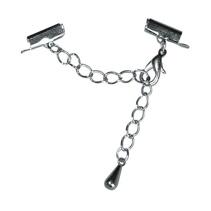 Fermoir carabinier avec chainette Argenté 10 mm