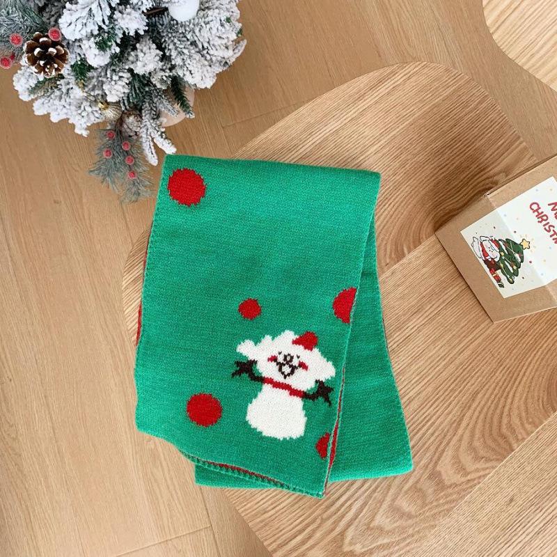 Kids' Red Knitted Wool Scarf - Winter Neck Warmer for Boys & Girls