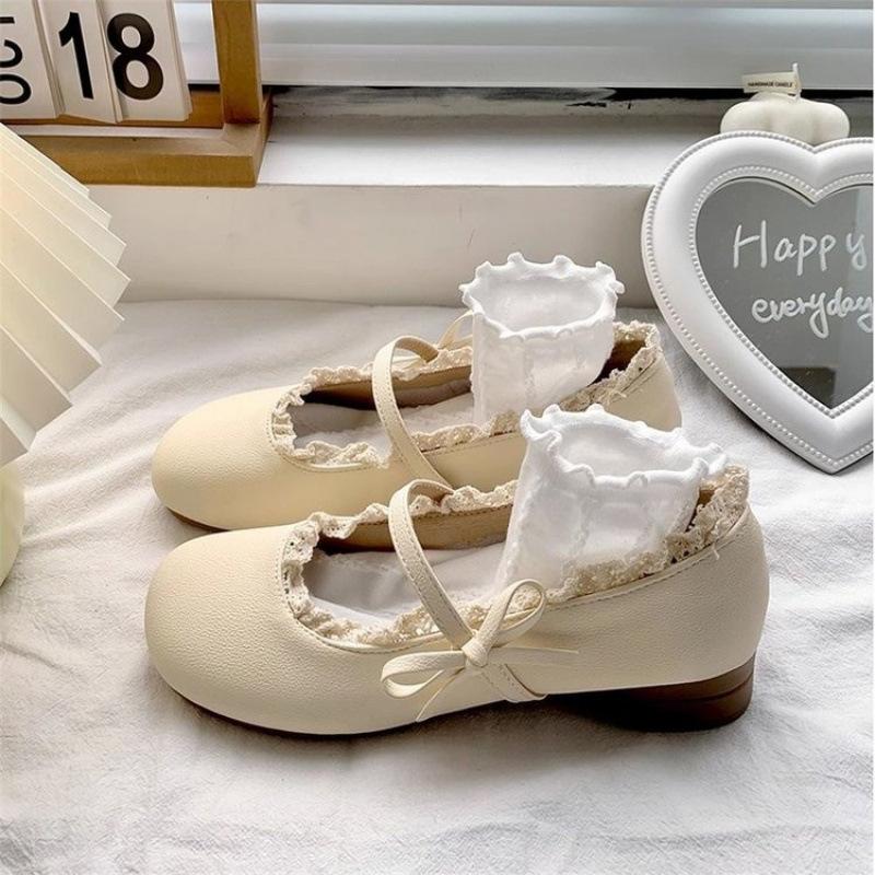 Japanische JK niedliche Schleife runder Kopf Lolita kleine Lederschuhe Damen 2025 Sommer neu mit Rock Mary Jane Schuhe