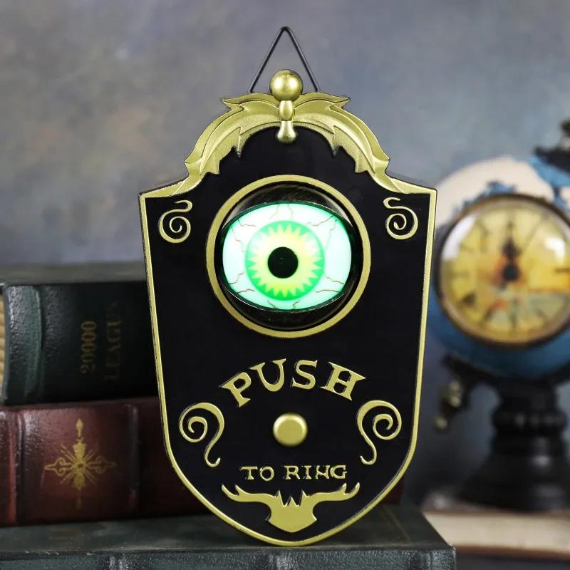 Halloween Decoration One-eyed Doorbell Horror Props Ghost's Day Glowing Home Hanging Electric Luminous Sounding Eyeball Doorbell