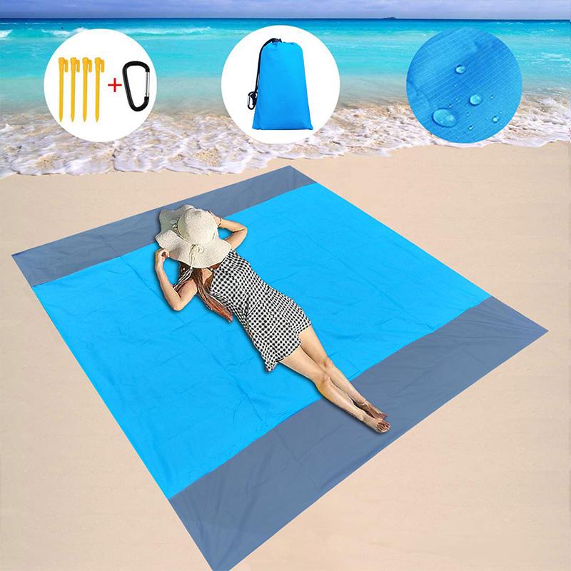NEW Waterproof Beach Mat Outdoor Camping Mat Blanket Folding Sand Free Pocket Mattress Portable Lightweight Picnic Mat