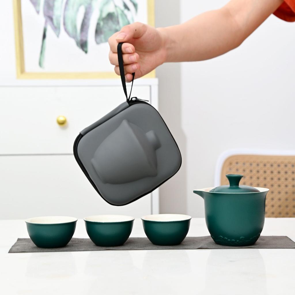 Simple Ceramic Portable Travel Tea Set, Outdoor Kung Fu Teapot, Portable Teaware, 2026 New Style Tea Set