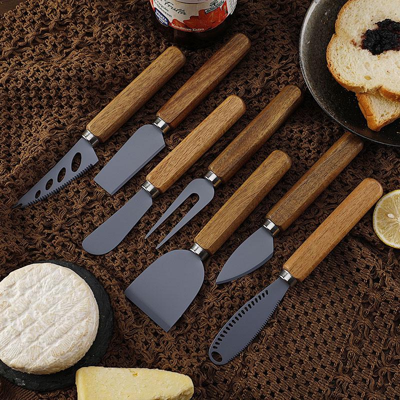 Stainless Steel Cheese Knife & Acacia Wood Handle Cutlery Set
