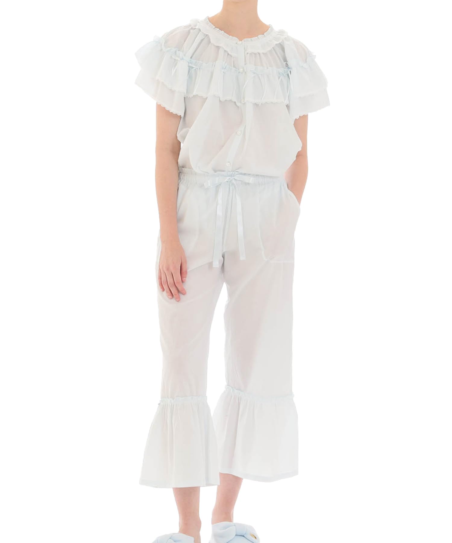 

Pajama Set Classical Pajamas Blue [Narue] 60/Lawn Women s синій