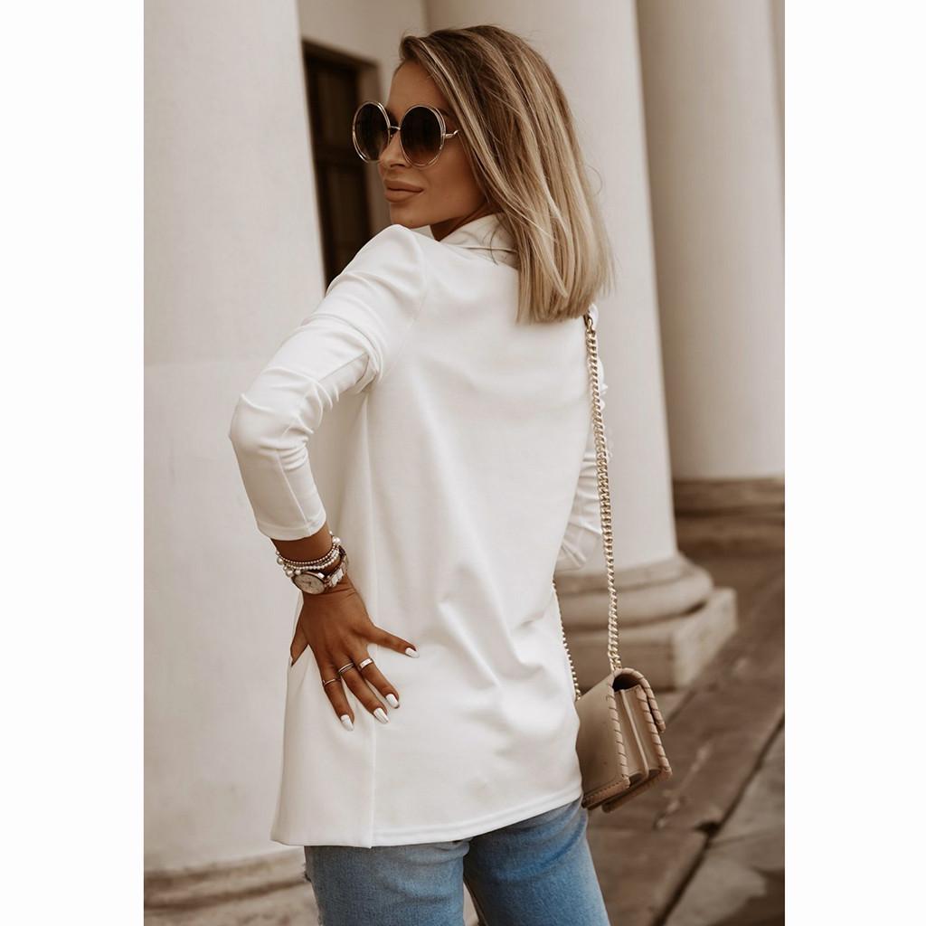 Women Loose Top Long Sleeve Casual Jacket Ladies Wear Coat Blouse