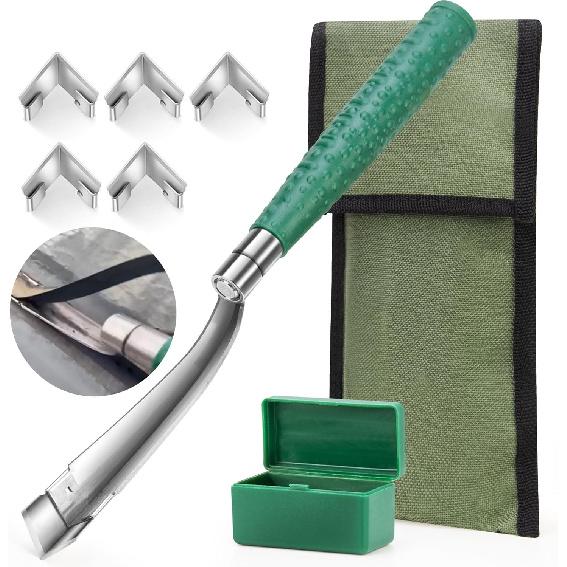 Caulk Remover Tool, Detachable Caulk Removal Tool Big Size with 5 Replacement Stainless Steelhead, Glass Glue Angle Caulking Remover Scraper for