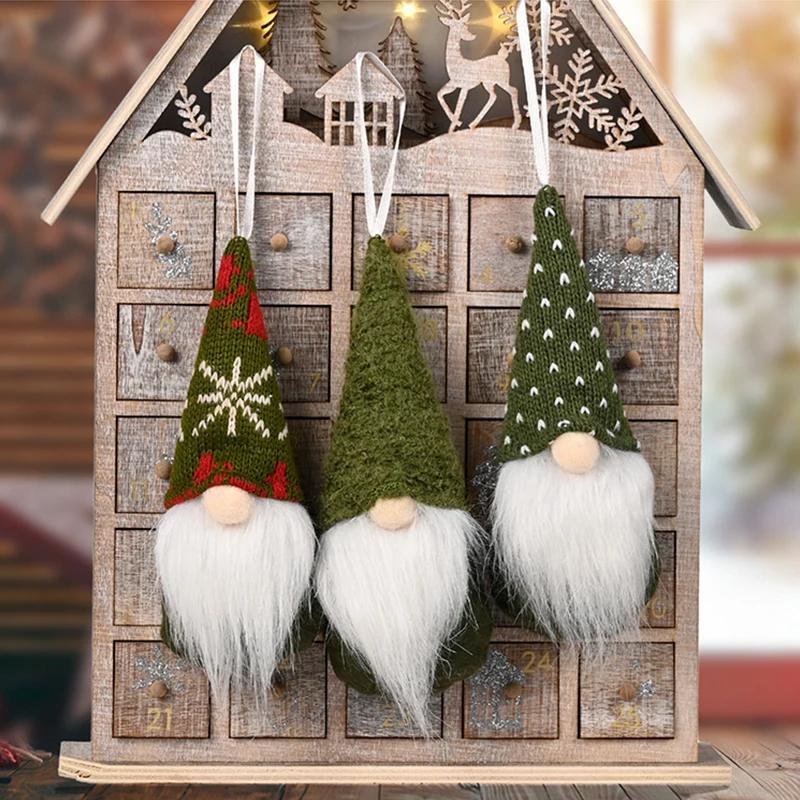 ChristmasNew Year Xmas Party Decorative Ornaments Supplies Cute Plush Doll Pendant Santa Claus Christmas Tree Hanging Decoration