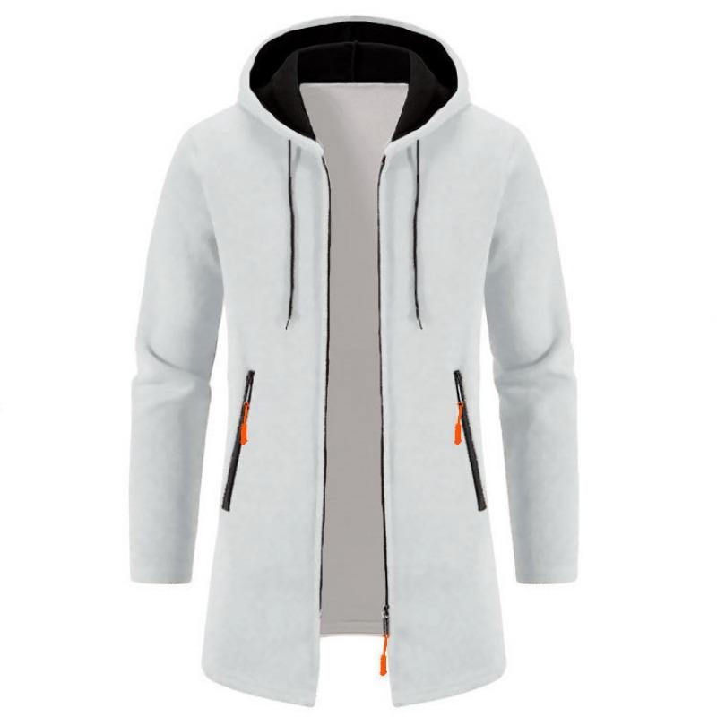 Men S Hooded Cardigan Knit Sweatshirt Loose Fit Long Sleeve