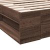 Bed Frame with Drawer Brown Oak Effect 75 X 190 Cm Engineered Wood