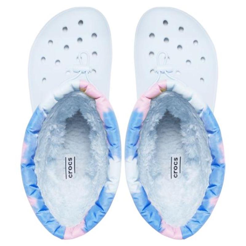 Crocs Classic Lined Neo Puff Boots 'Tie Dye Mineral Blue' Unisex
