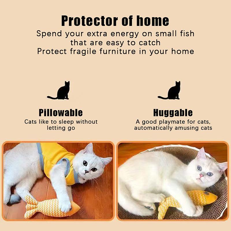 2Pcs Fish Shaped Catnip Cats Toy Plush Cat Companion For Kitten Teeth Grinding Pillow Chewing Toy Claws Thumb Bite Pet Gift