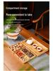 Bamboo and Wood Tea Snack Tray - 9-Grid Walnut Design for Living Room Pastries and Snacks