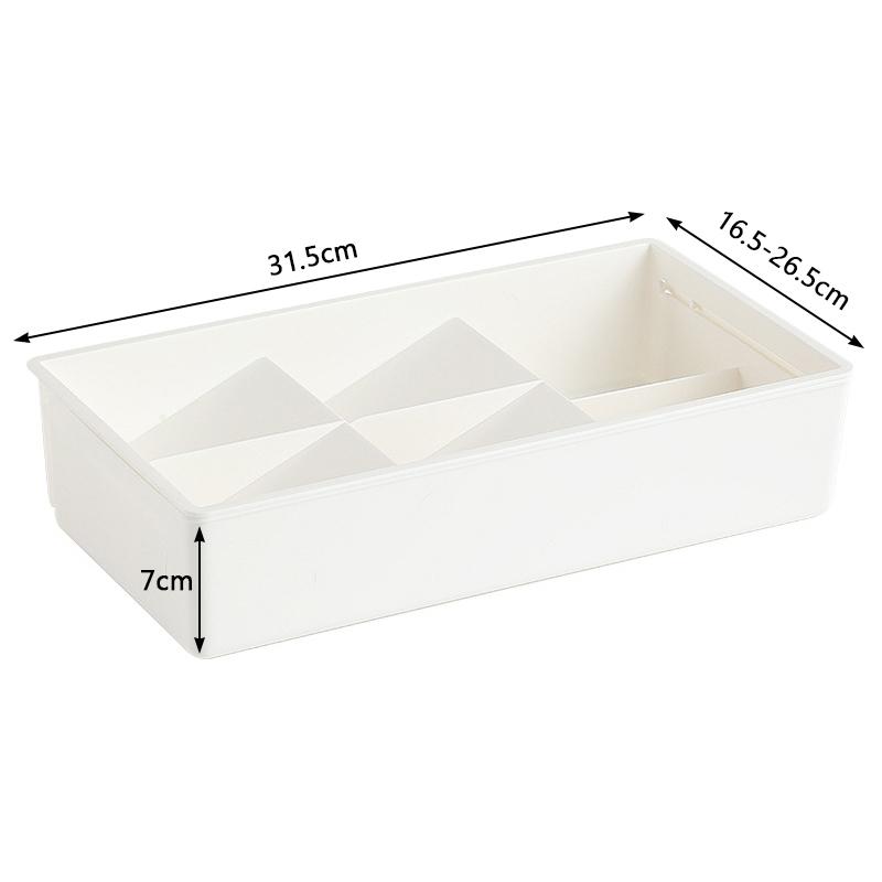 1pc Kitchen Drawer Retractable Storage Box Cabinet Plastic With Detachable Partitions Tableware Storage Box Kitchen Organizer