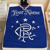 1PC Custom Name Rangers F.C Patterned Flannel Blanket Suitable For All Seasons for Home Decor Warmth and Comfort Gifts Holiday Present -HE180