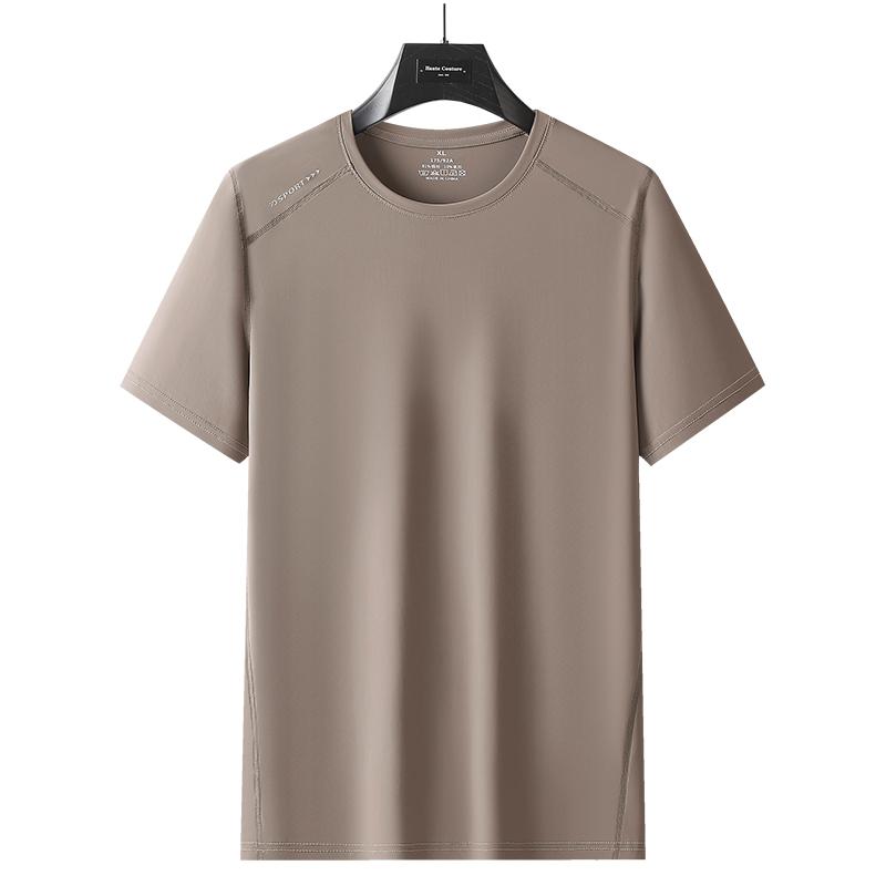 Sports Casual Fashion Ice Silk Short-sleeved Men's Round Neck Quick-drying Elastic