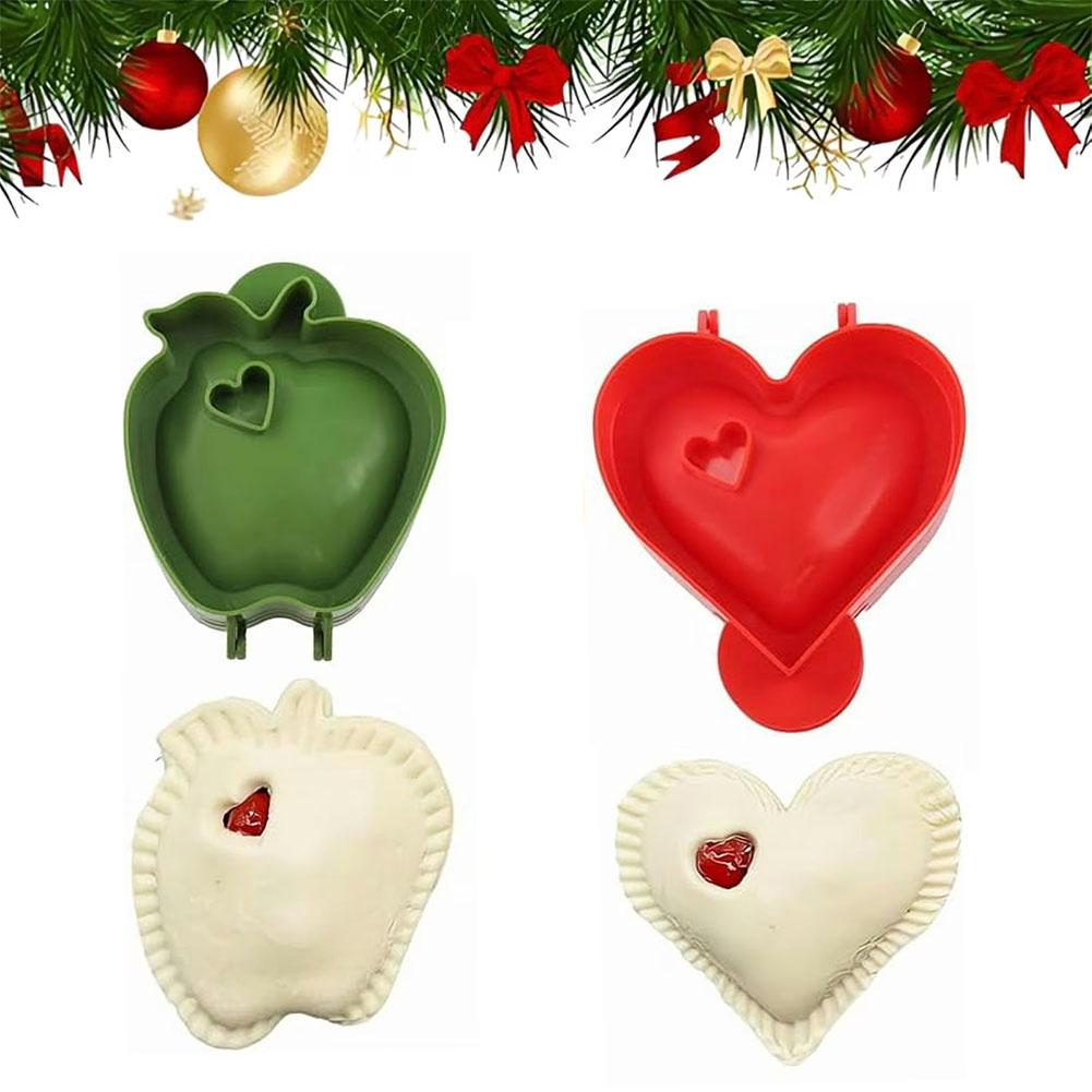 Pocket Pie ABS Fall Hand Pie Molds Heart Apples Mini Press Christmas Pie Mould Heart Tools Dough Mold N7Q2