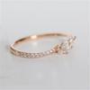 Fashion Rose Gold Color Leaves Ring For Women Wedding Party Delicate Finger Ring Inlay Crystal Cubic Zirconia Ring Party Jewelry