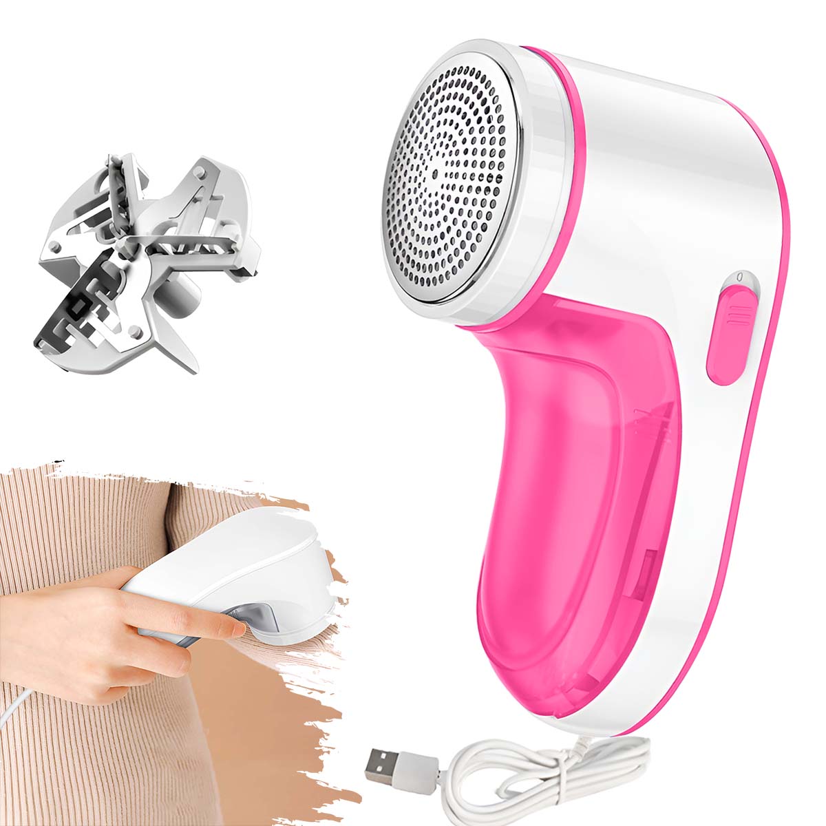 

USB Cable Power Supply Standard Model Hair Ball Trimmer, Shaver, Hair Beater - Ball Remover сливовый
