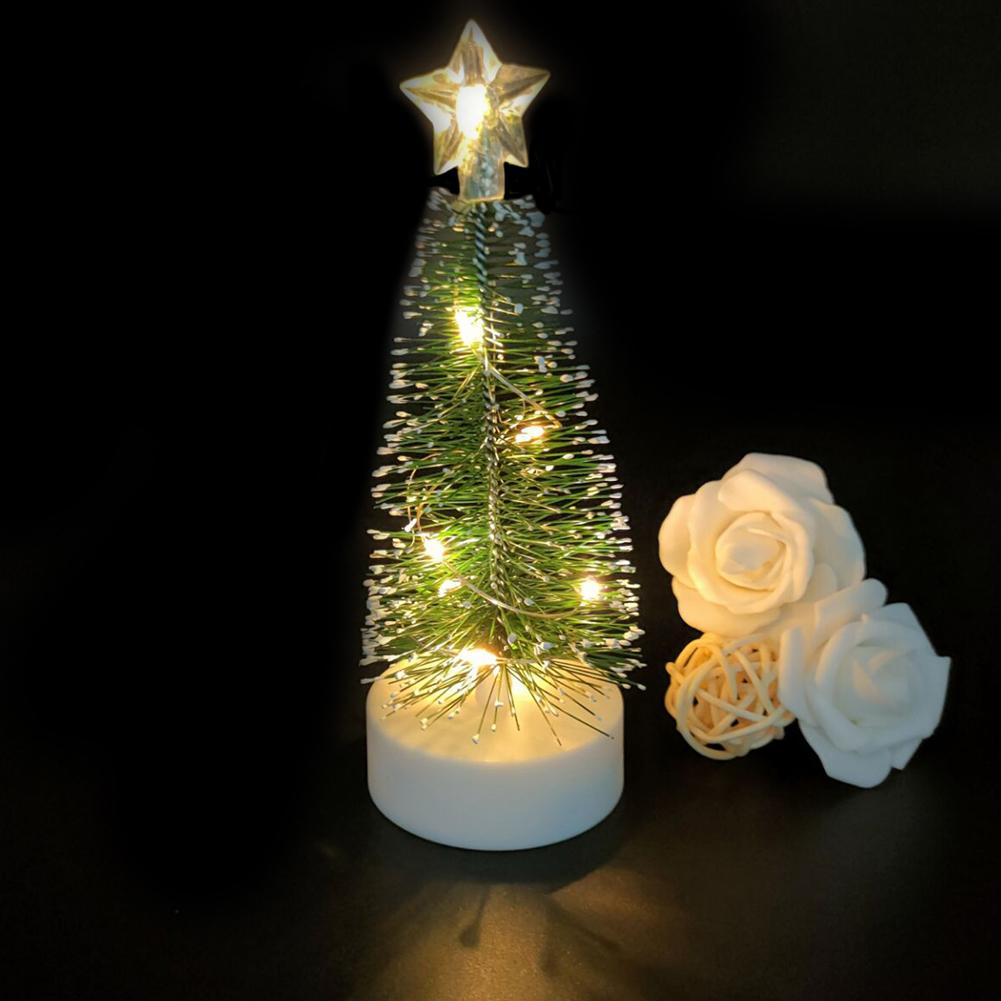 3pcs Led Mini Christmas Tree Desktop Decoration Ornaments Photography Props With Colorful Lights For Home