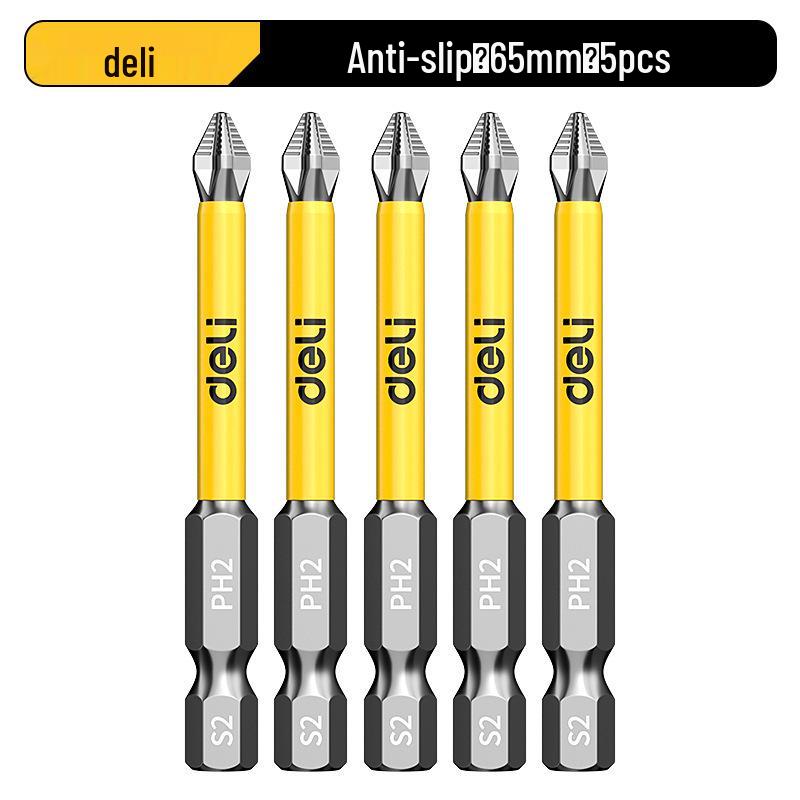 Deli Tungsten Steel Magnetic Anti-slip Phillips Drill Bit Set