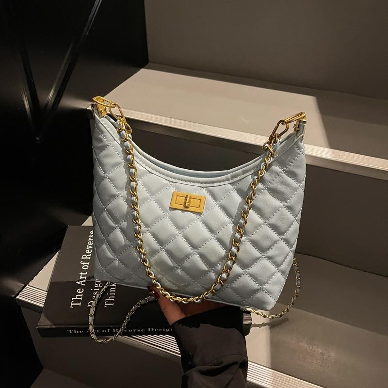 Underarm Bag Women's Large-capacity Autumn New Niche Diamond Chain Bag Fashionable Shoulder Crossbody Small Square Bag