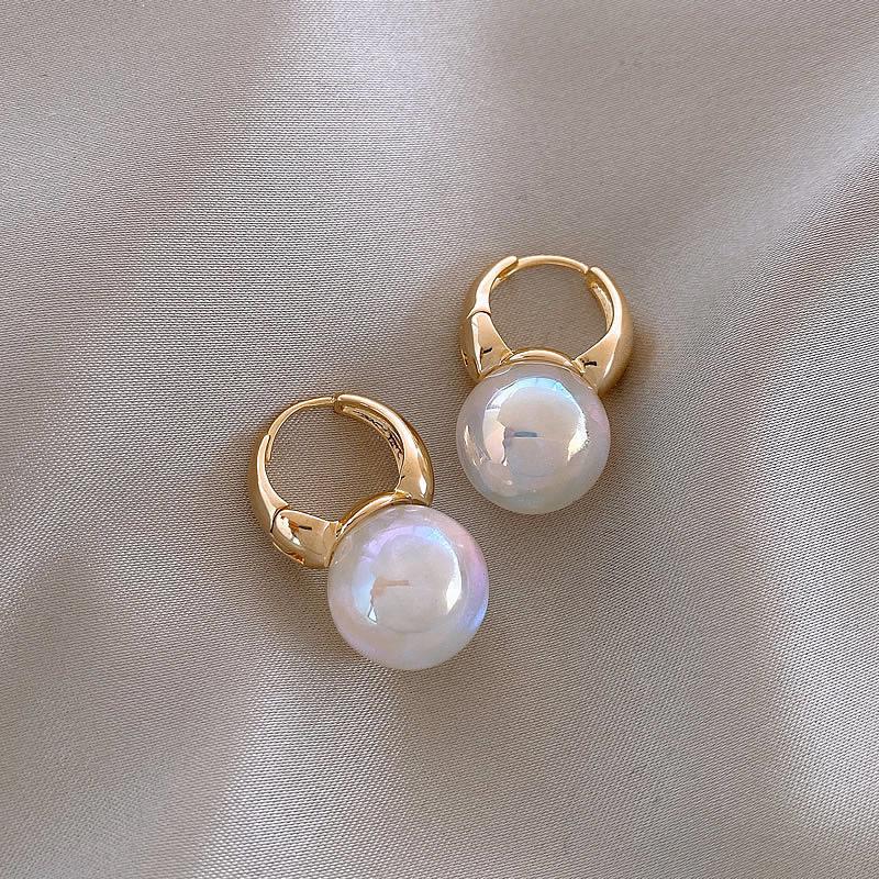 Shine Simulation Mermaid Pearl Hoops Earrings Exquisite Women Wedding Jewelry Earring Gift