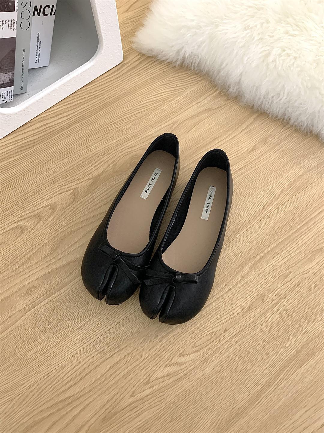 IPPEUM Women Tabis Shoes Red Split Toe Ballet Flats 2024 New Mary Janes Ballerinas Zapatos Mujer 245 чёрный 6980₽