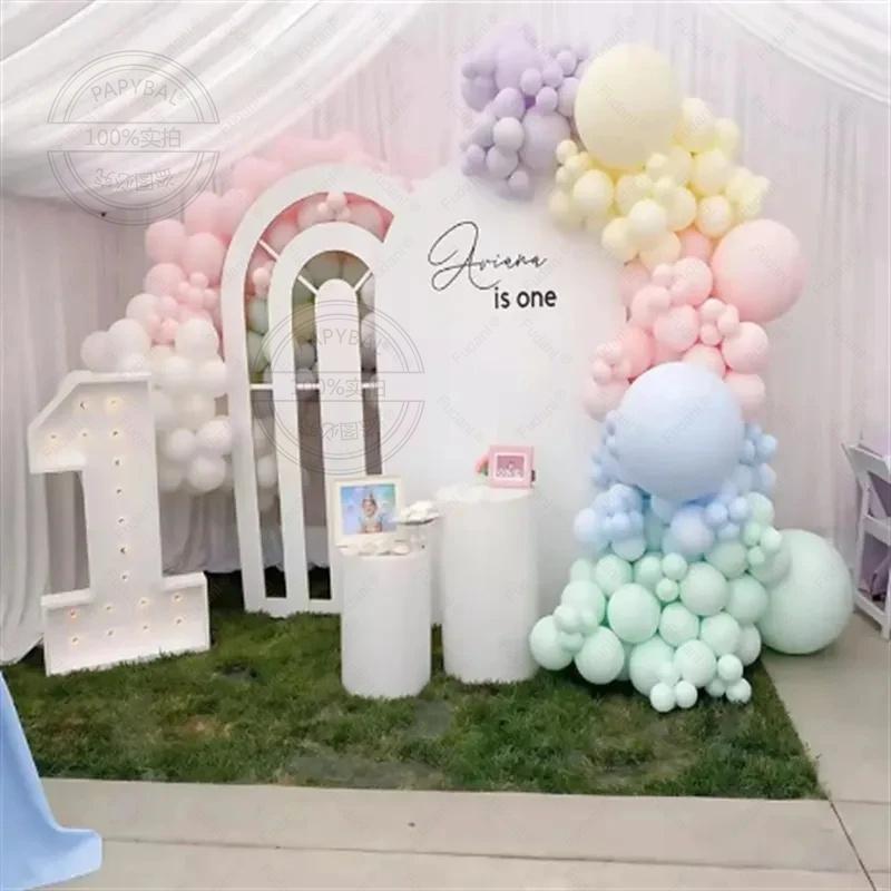 188pcs Pastel Macaron Balloon Garland Arch Kit Assorted Rainbow Colors Ballon For Birthday Wedding Baby Shower Party Supplies