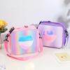 Children Cute Pink Heart Laser Lunch Bag Large Capacity Insulated Student School Office Bento Bag Portable Picnic Food Backpack