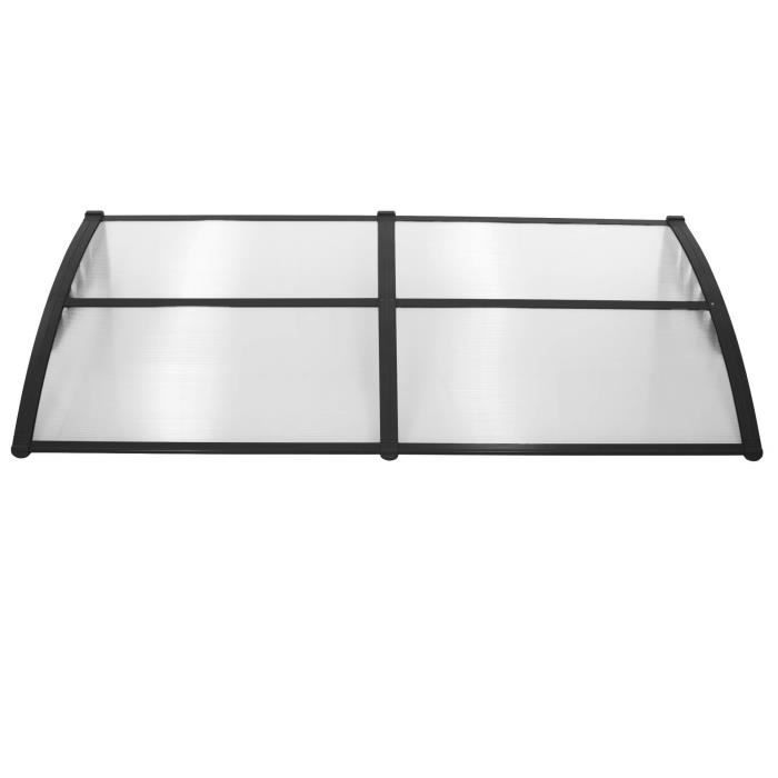 Auvent pour Porte d'Entrée - SPRINGOS - 80x200cm - Polycarbonate - Transparent - Noir
