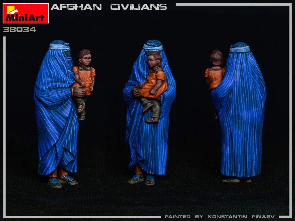 MiniArt Scale Afghan Civilians Plastic Model Kit MA38034 1/35 (5-Piece Set)