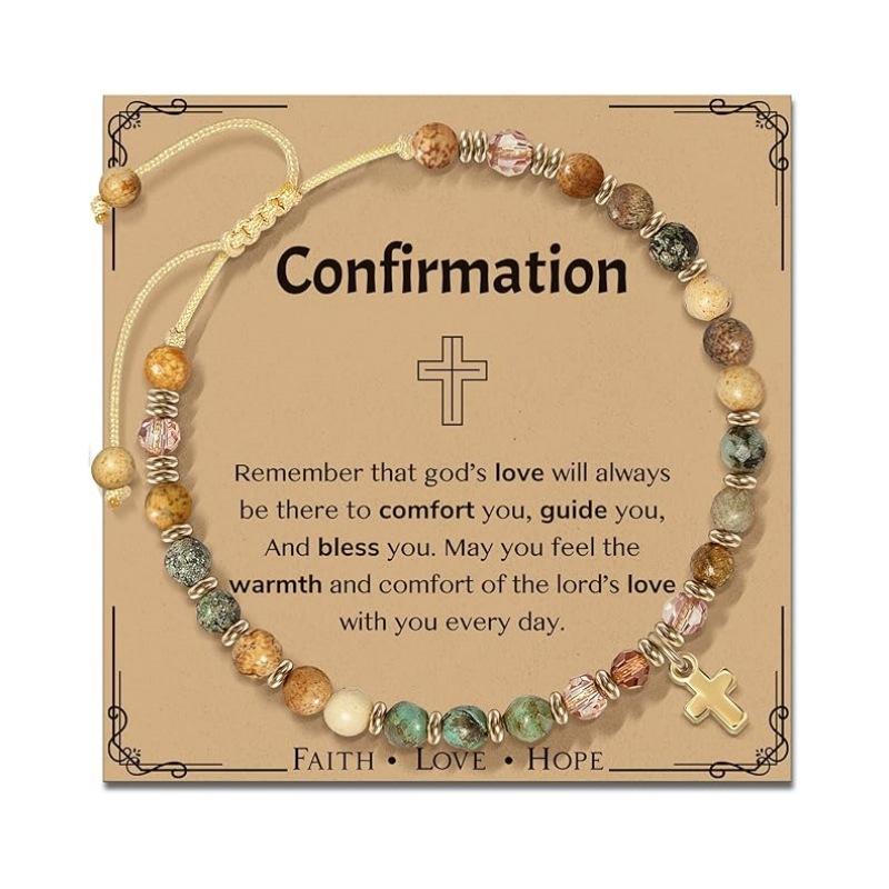 JYL TS Bracelet  Constellation Natural Stone Elastic Honors Individuality & Luck 8 бледно-розовый