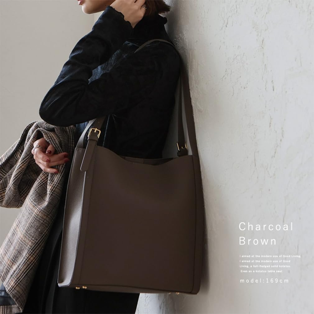 Gratante Quadratische Schultertasche aus echtem Rindsleder mit Gürtelschlaufen, Damen, abb-g0049 (Kohlebraun)