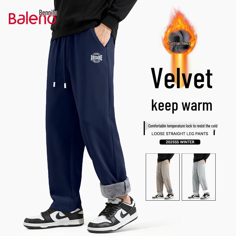 

Baleno Men s Fleece-Lined Loose Straight-Leg Casual Pants 4XL