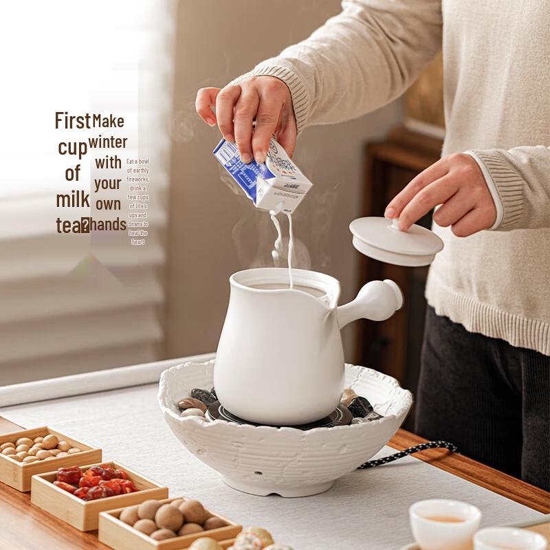 Qunrong Ceramic Tea Set for Stove Brewing